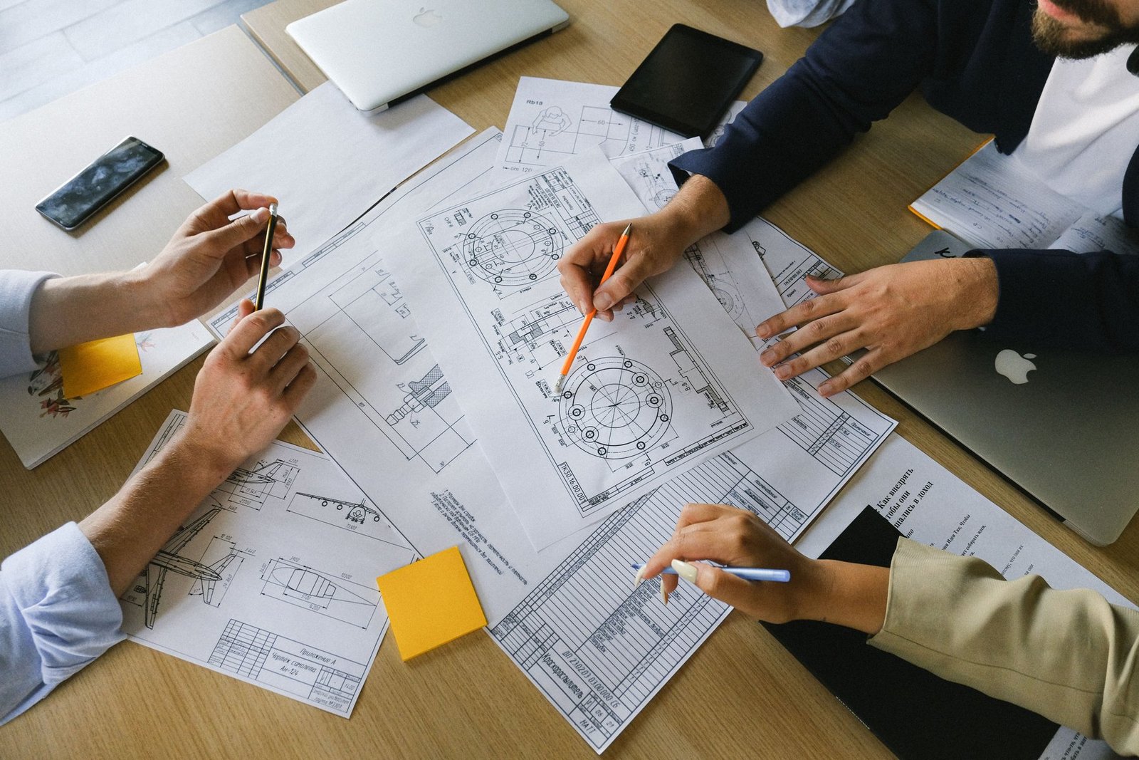 Team coordinating project plans